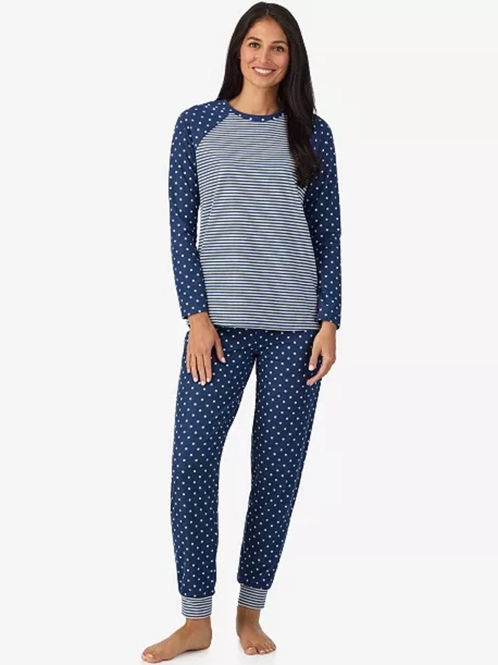 Women’s 2-Piece Brushed Waffle Long Sleeve Jogger Pajama Set